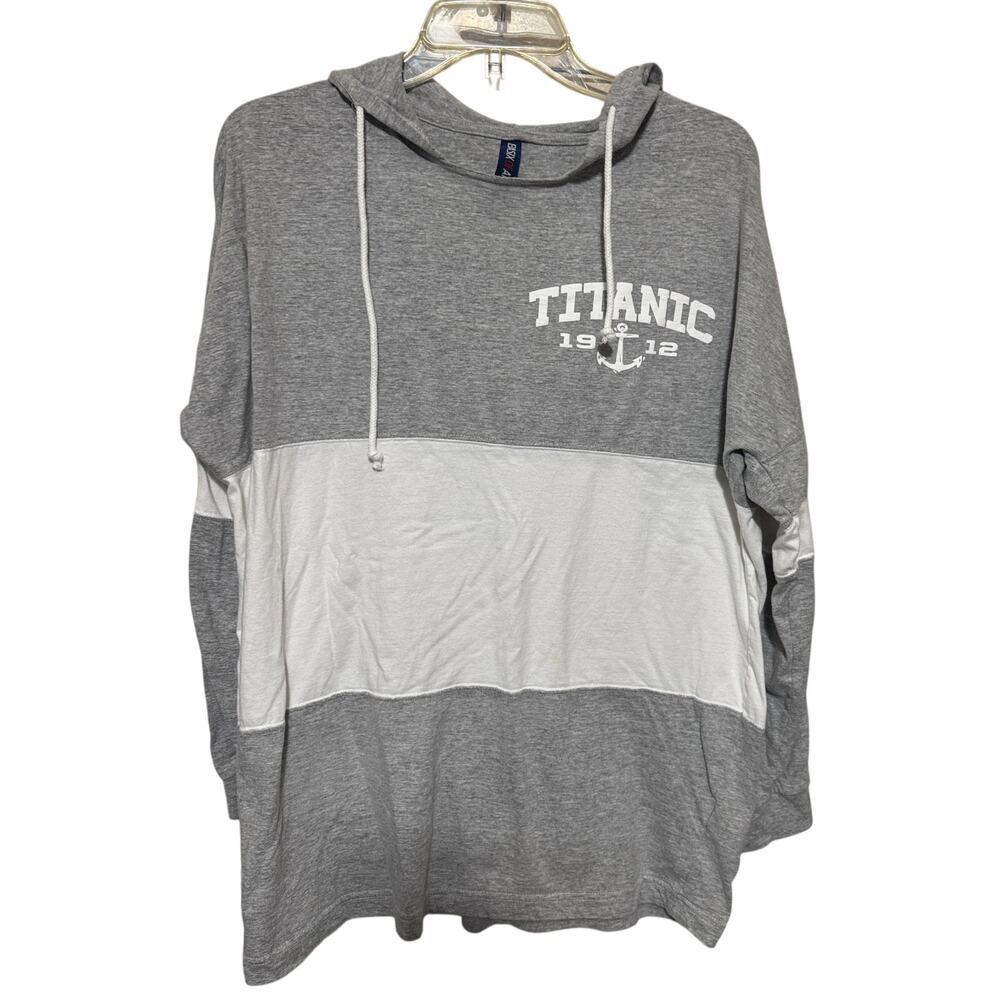 Titanic Hoodie Womens Sz L Long Sleeve Spirit Jersey Basix Of America Tshirt